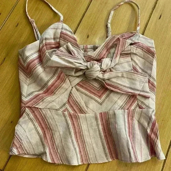 Anthropologie Women's Sleeveless Crop Stretchy Strappy knotted Sexy Summer Top M - Picture 4 of 12